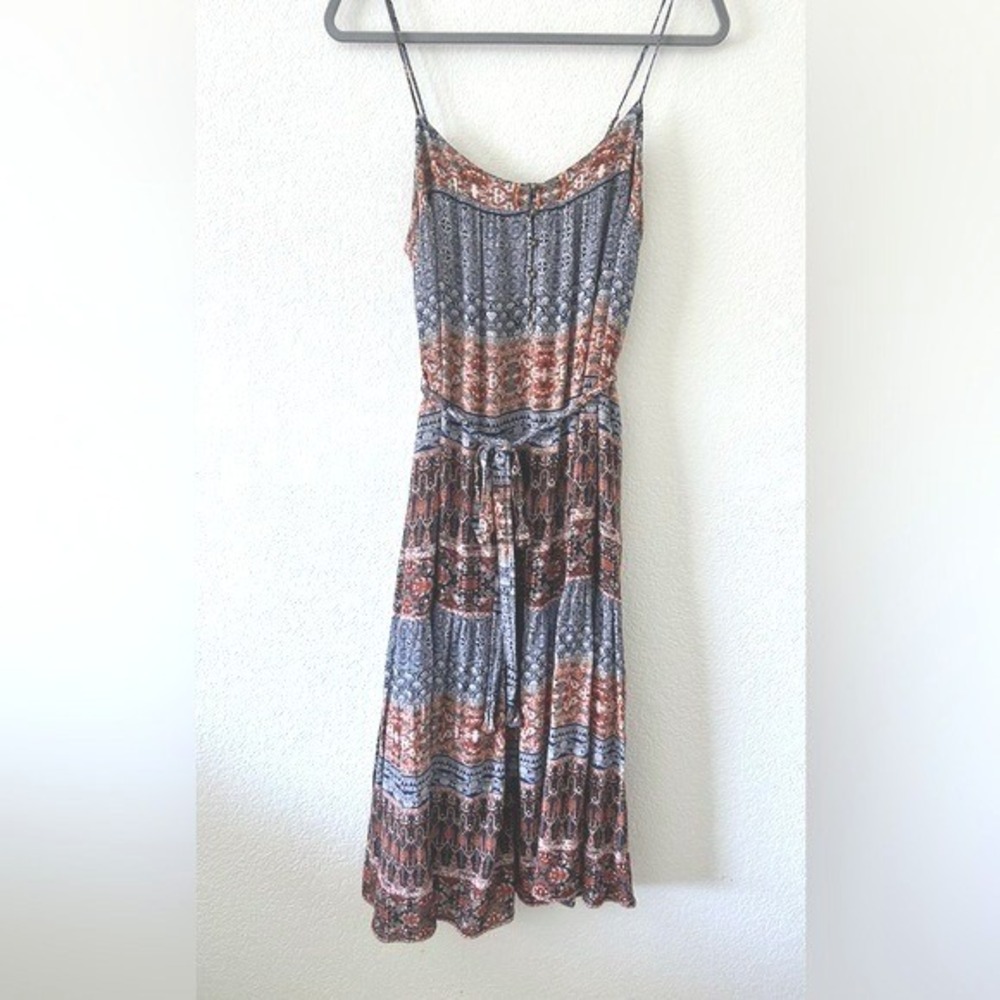 Boho Western‎ Cowboy Chic Lucky Brand Midi Tie Front Dress SZ M